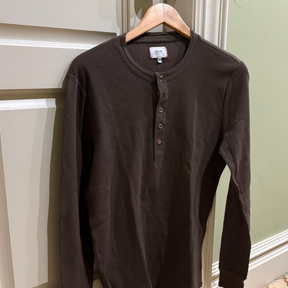 Joe's Jeans Joe's Collection Waffle Knit Henley - Small - Olive Green
